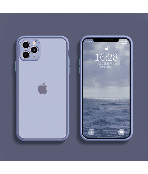 Husa iPhone 12 Pro Max, Plastic Dur cu protectie camera, Mov - Grey